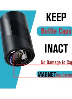 نيبمينينت 【2 PACK】 Push Down-Pop Off Beer Bottle Opener with Cap Catcher, No Damage to Caps，Automatic Decapitator Beer/Soda Top Openers，One-Hand Easy/Funny Lid Open,Cool Bartender Tools  - Image 2