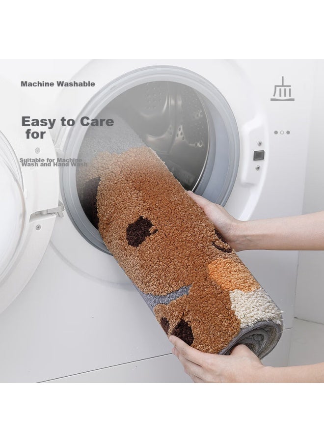 Dajiang Bathroom Mat, Toilet Mat, Bathroom Floor Mat, Absorbent Foot Mat, Non-slip, 45x65cm - Image 5
