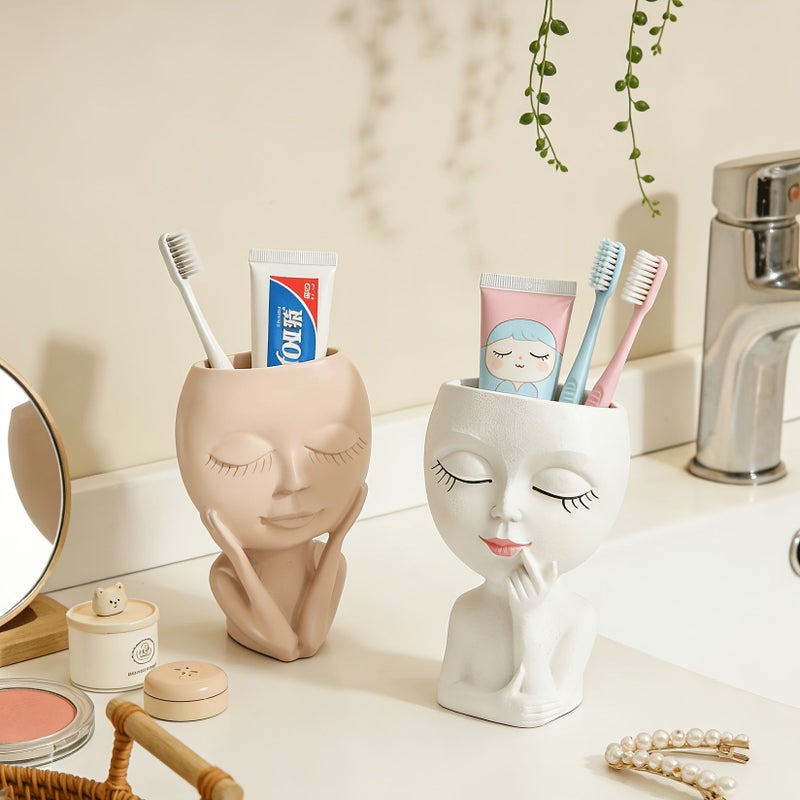 White Toothbrush Holder For Electric Toothbrush And Toothpaste Bathroom Organizer - Image 3