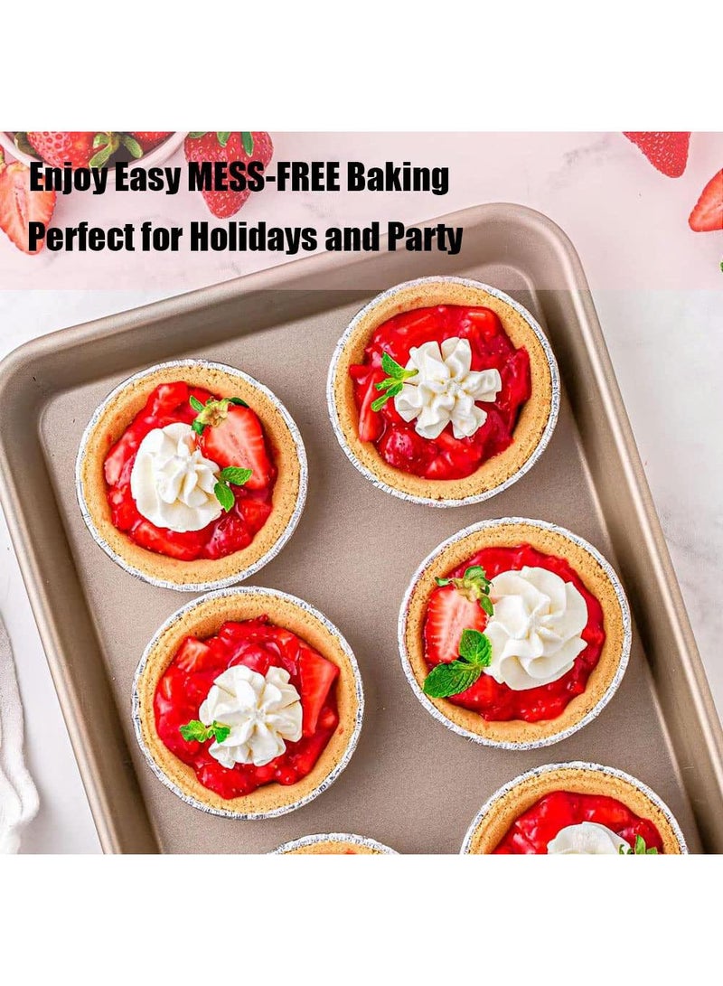 Sweet seven أطباق فطائر مصنوعة من الألمنيوم القابل للتصرف بحجم 6 بوصات (عبوة 50) - علب صغيرة للتسوق للمخابز والمقاهي والمطاعم - مثالية لخبز الفطائر والتارت والكويش - متينة وعملية - Image 4