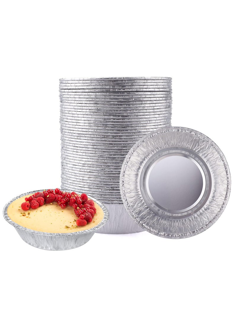 Sweet seven أطباق فطائر مصنوعة من الألمنيوم القابل للتصرف بحجم 6 بوصات (عبوة 50) - علب صغيرة للتسوق للمخابز والمقاهي والمطاعم - مثالية لخبز الفطائر والتارت والكويش - متينة وعملية - Image 1