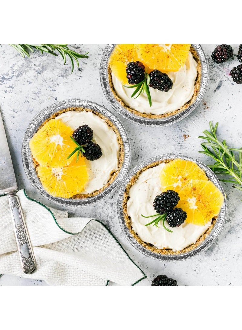 Sweet seven أطباق فطائر مصنوعة من الألمنيوم القابل للتصرف بحجم 6 بوصات (عبوة 50) - علب صغيرة للتسوق للمخابز والمقاهي والمطاعم - مثالية لخبز الفطائر والتارت والكويش - متينة وعملية - Image 5