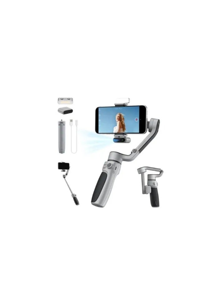 Zhiyun Zhiyun Cinepeer CQ5 Combo Smartphone Gimbal – 3‑Axis Stabilizer with AI Voice & Gesture Tracking, Magnetic Fill Light, Extendable Rod (Grey)  - Image 1
