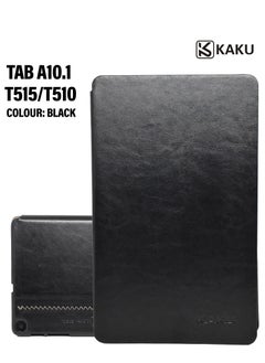 Kaku Galaxy Tab A 10.1 Case, Leather Protective Case Cover For Samsung Galaxy T515/T510 Black  - Image 1