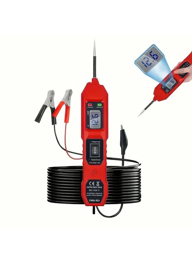 اختبار دائرة السيارات الأحمر، مقياس متعدد رقمي، اختبار الجهد، الاستمرارية، الصمام الثنائي، المقاومة، ضوء اختبار نظام الفرامل المانعة للانغلاق - Image 1