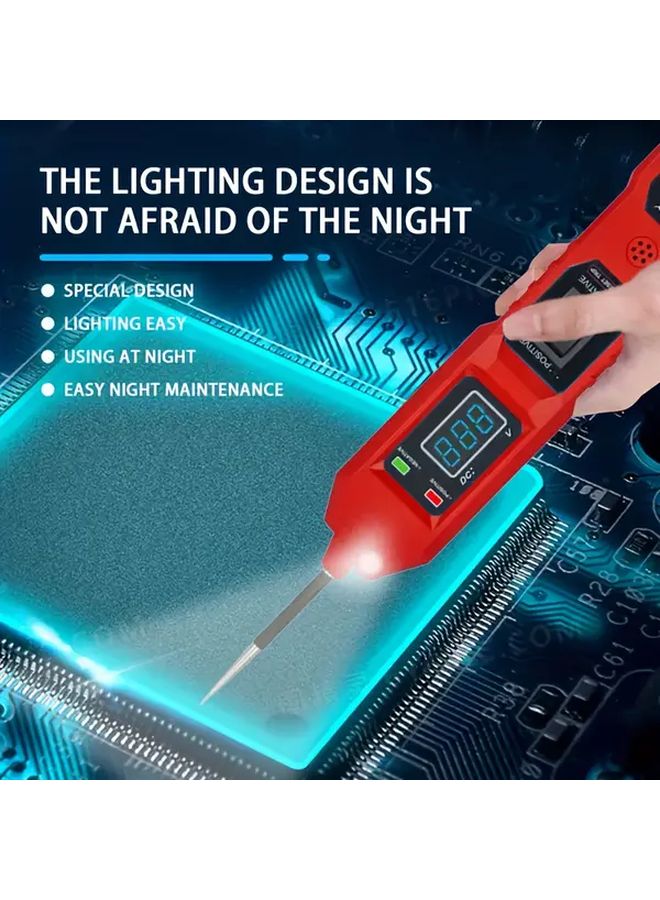 اختبار دائرة السيارات الأحمر، مقياس متعدد رقمي، اختبار الجهد، الاستمرارية، الصمام الثنائي، المقاومة، ضوء اختبار نظام الفرامل المانعة للانغلاق - Image 3