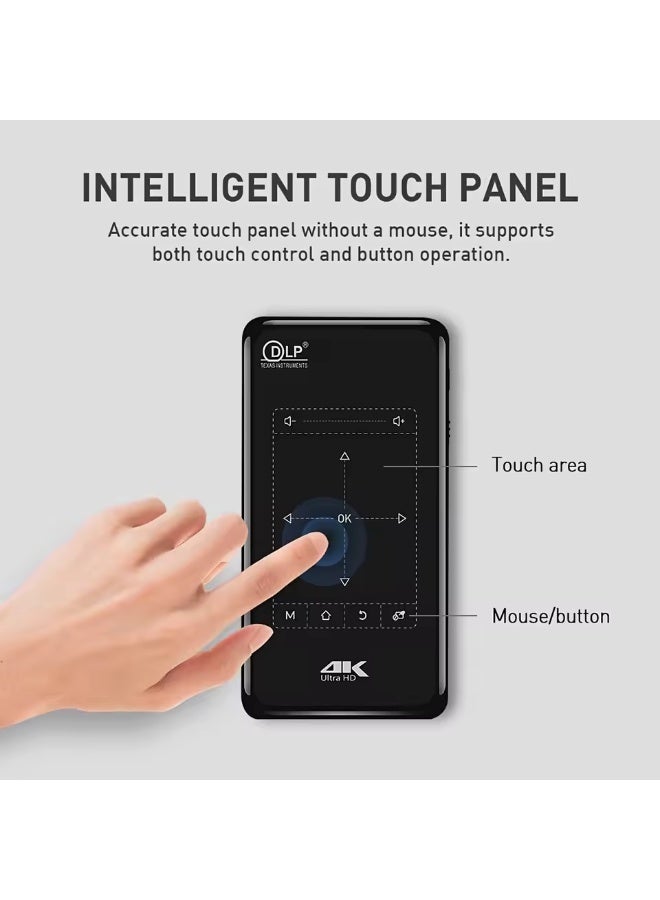 DLP 3D Mini Projector WIFI Android 4K HD Projectors Decoding for HOME Entertainment with Infrared Remote Control Tripod - Image 3