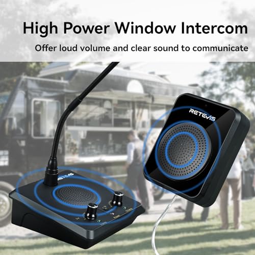Retevis RT-9909 Window Intercom,Window Speaker Intercom System,IPX5 Waterproof,Noise Canceling,High Power Loudspeaker,Dual Way Intercom for Food Truck,Counter,Ticket Office - Image 4