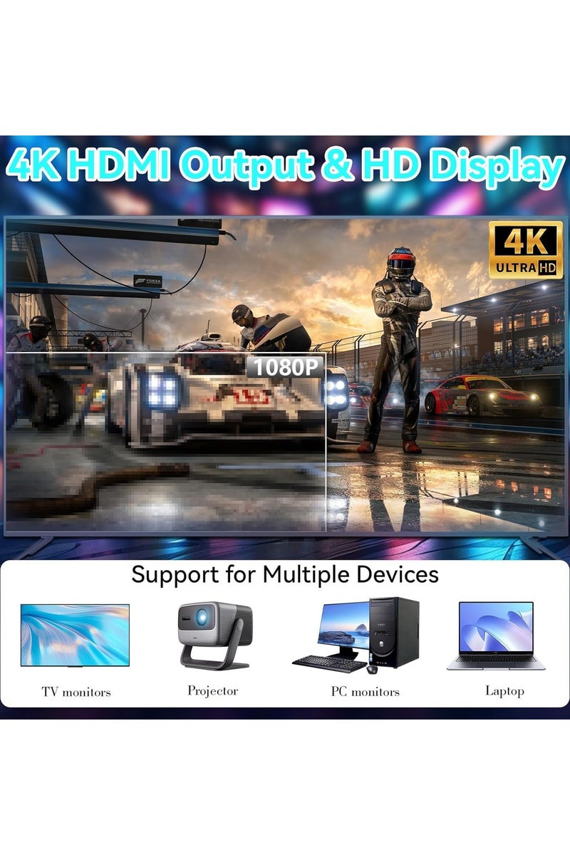 GUDOO وحدة تحكم ألعاب ريترو M8 64G لاسلكية مع أكثر من 20000 لعبة بدقة 4K ومخرج HDMI ووحدة تحكم ألعاب محمولة مع وحدة تحكم لاسلكية 2.4G ولوحة ألعاب كهدية عيد ميلاد - Image 2