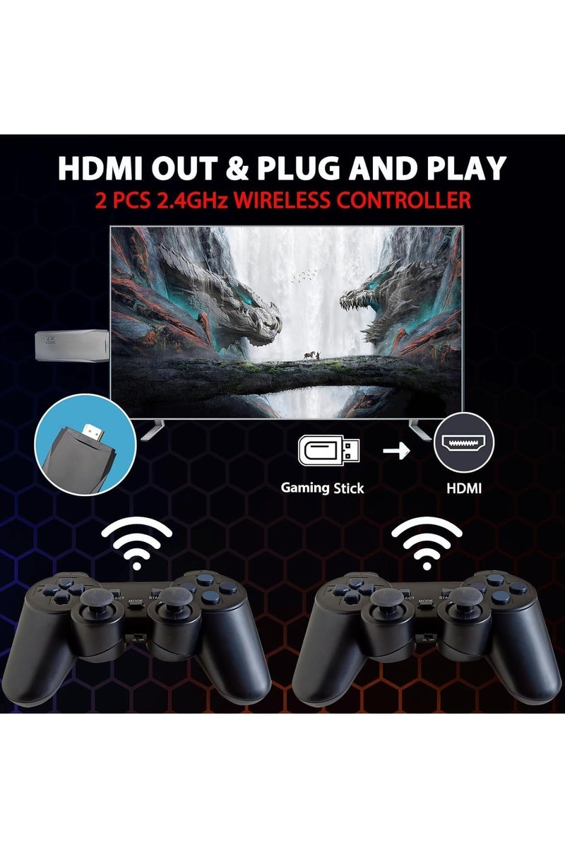 GUDOO وحدة تحكم ألعاب ريترو M8 64G لاسلكية مع أكثر من 20000 لعبة بدقة 4K ومخرج HDMI ووحدة تحكم ألعاب محمولة مع وحدة تحكم لاسلكية 2.4G ولوحة ألعاب كهدية عيد ميلاد - Image 4
