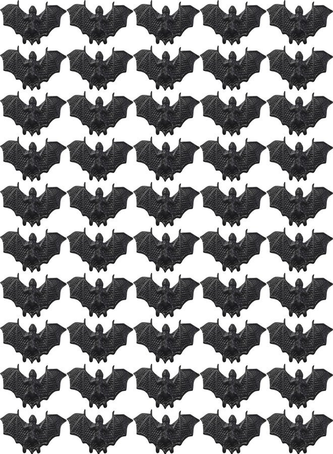 YOOHUA 50PCS Black Bats Halloween Decoration Mini 3D Bat Plastic Toy Party Favor Artificial Bats for Crafts Creepy Scary Prank Toys - Image 1