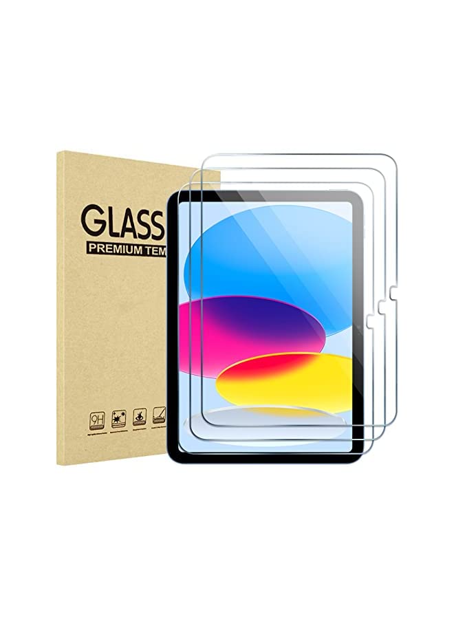 Procases 3 Pack ProCase iPad 10.9 10th Generation 2022 Screen Protector A2696/A2757/A2777, Tempered Glass Screen Film Guard for iPad 10th Gen 10.9" 2022 Release -Clear - Image 2