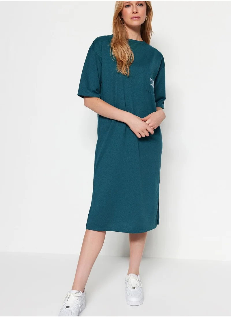 trendyol Embroidered Knitted Dress