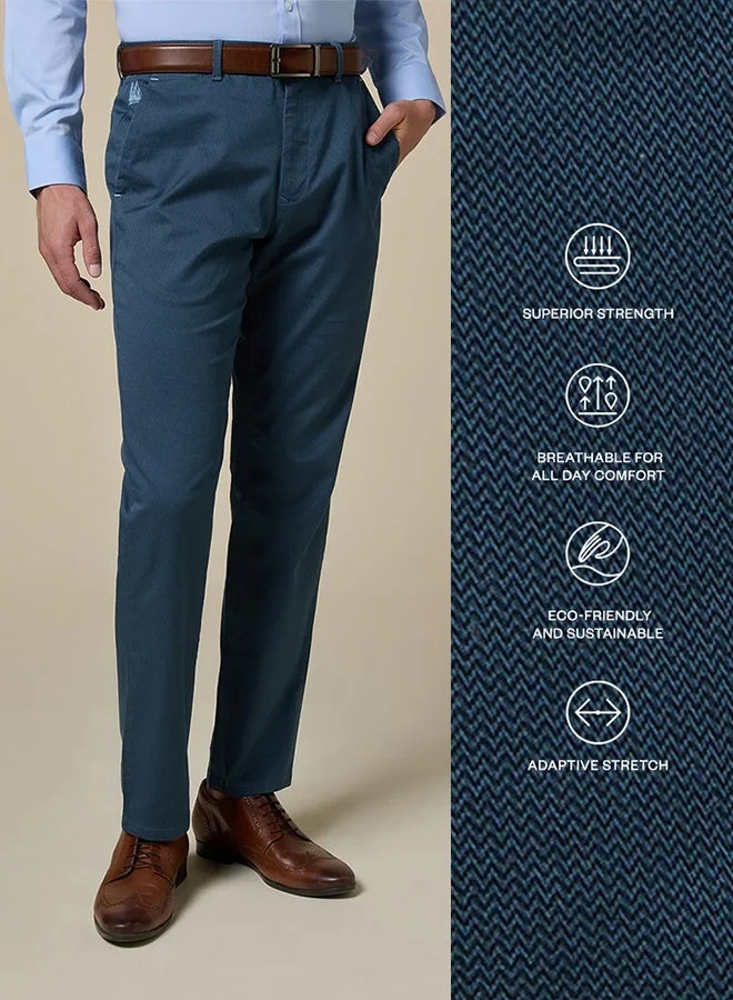 MANNERISM  The Coastway Blue Stretch Twill Chinos Comfort Fit for Men | Best Price UAE
