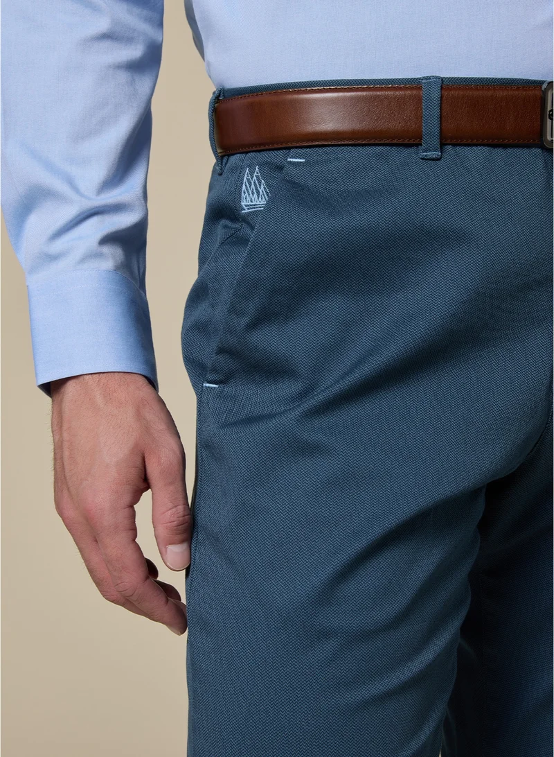 MANNERISM  The Coastway Blue Stretch Twill Chinos Comfort Fit for Men | Best Price UAE