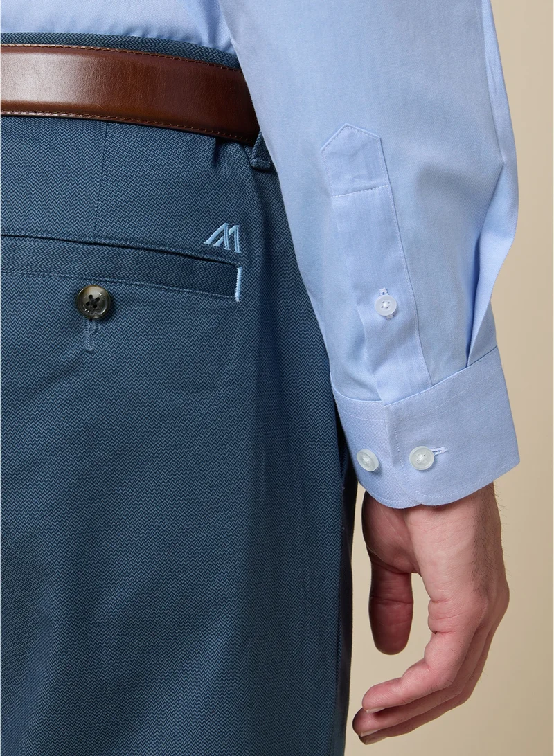 MANNERISM  The Coastway Blue Stretch Twill Chinos Comfort Fit for Men | Best Price UAE