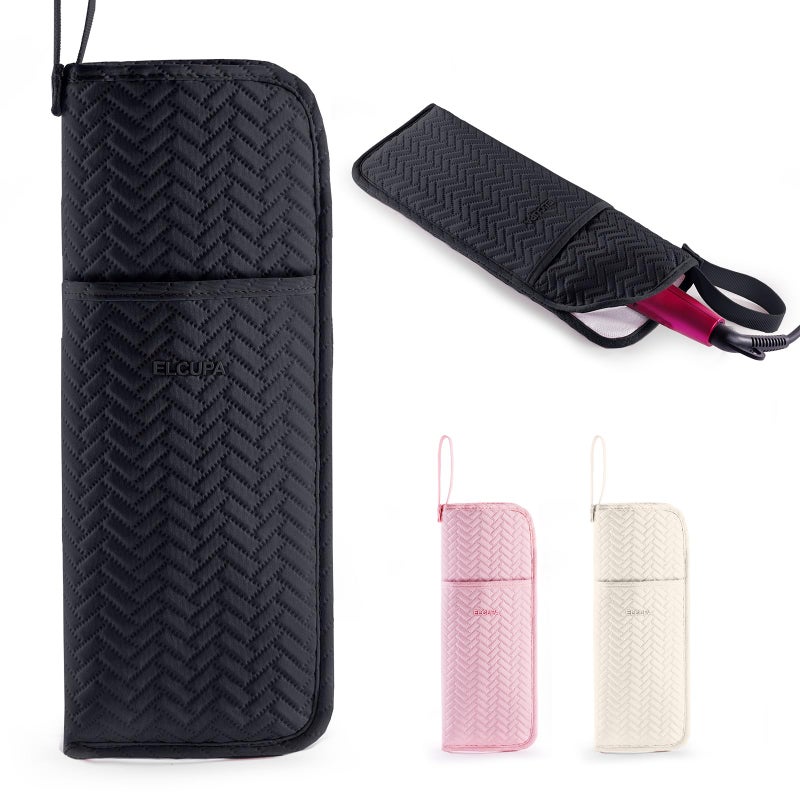 ELCUPA Hair Tools Travel Bag Heat Resistant Curling Iron Holder Flat Iron Case Hot Tools Organizer Pouch for Hair Straightener Hair Dryer Crimper Styling Accessories Travel Makeup Bag - Image 2