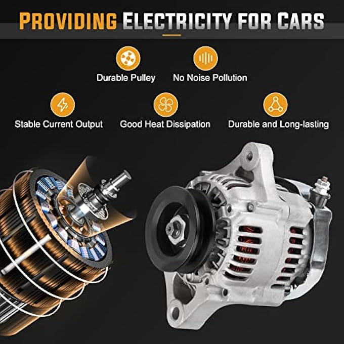 ILONPA Alternator Replacement Compatible With Kubota Engines L2800 L3130 L3400 L3430 L3940 L4300 M4700 M4800 M4900 MX5000F 2.8L Replace 400-52172 101211-1180 3A011-74010 AND0214 9761219-118 - Image 5