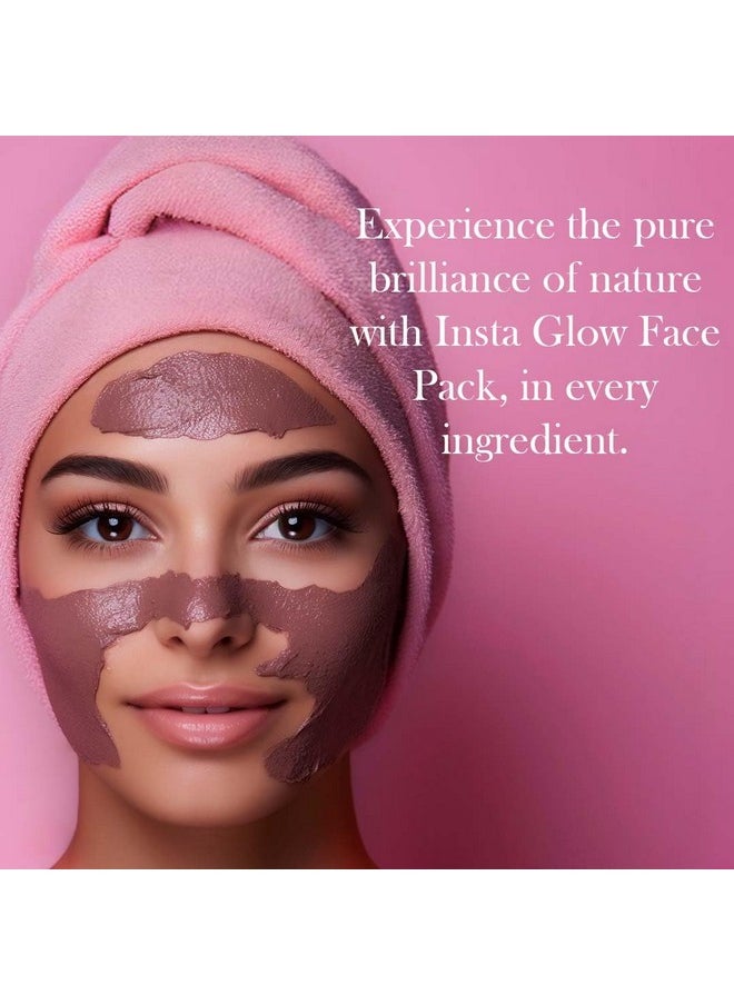 minature - Insta Glow Face Pack by mi nature |Facial Mask with Neem, Hibiscus, Rose petal and Aloe vera gel powder | Natiral Skin care |100g (3.5 Oz) - Image 1
