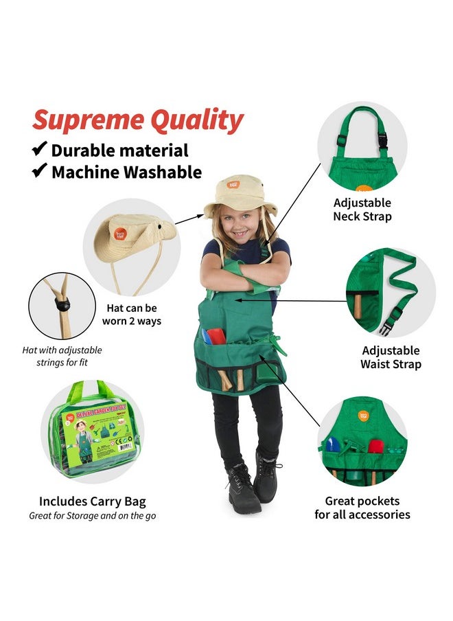 Born Toys Kids Gardening Tool Set For Ages 3 7 Kids Garden Apron Kids Sun Hat Kids Shovel Toddler Gardening Gloves Kids Gardening Set As Dress Up & Pretend Play Costumes For Boys & Girls  - Image 2
