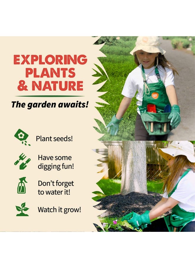 Born Toys Kids Gardening Tool Set For Ages 3 7 Kids Garden Apron Kids Sun Hat Kids Shovel Toddler Gardening Gloves Kids Gardening Set As Dress Up & Pretend Play Costumes For Boys & Girls  - Image 4