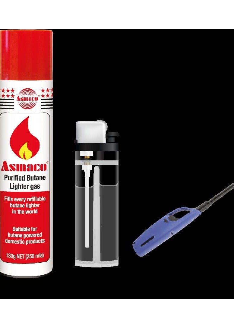 Asmaco Refill GAS 250ml - With 5 Multi-Nozzle Adapters for Universal Compatibility - Image 2