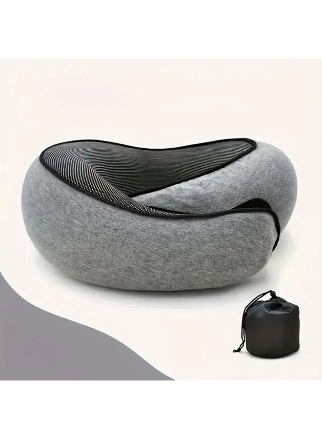 Snail Travel Pillow Airplane Neck Pillow with Soft Support Design Suitable for Sleeping Car Train Office Home Use Washable Pillowcase Included Portable Cervical Support Pad with Storage Bag Travel Neck Cushion - Image 2