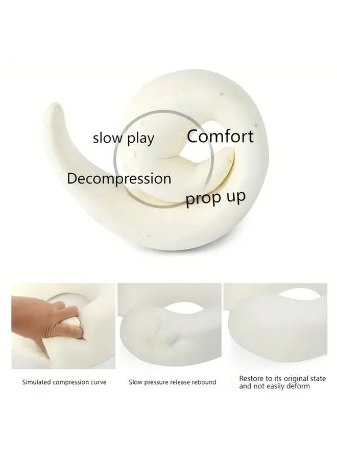 Snail Travel Pillow Airplane Neck Pillow with Soft Support Design Suitable for Sleeping Car Train Office Home Use Washable Pillowcase Included Portable Cervical Support Pad with Storage Bag Travel Neck Cushion - Image 5