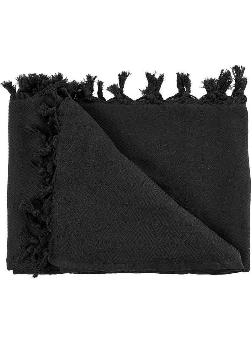 Fringed Cotton Piqué Double Loris Black (200X230CM) - pzsku/Z7FB43F42697B281CF34AZ/45/_/1732097787/8b1ff427-ca45-46c0-9bb4-02dbf02bd495