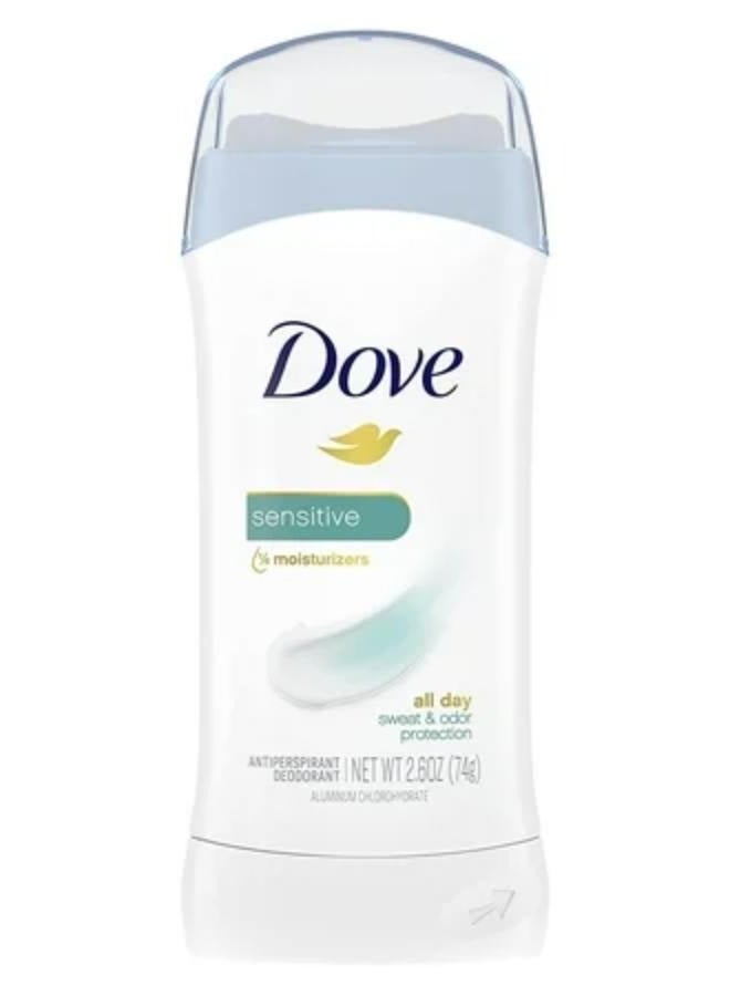 Dove Sensitive Sweat and Odor Protection Antiperspirant Deodorant Stick 74g