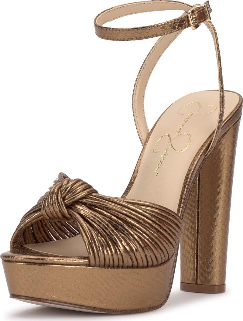 Jessica Simpson Womens Immie Platform Sandal with Ankle Strap, Bronze, 8 - Image 1