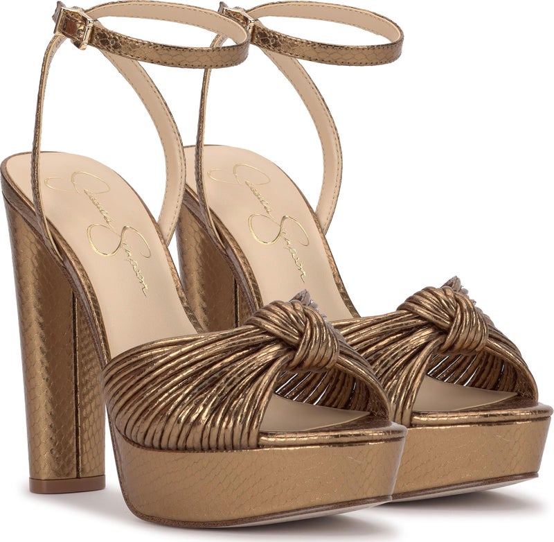 Jessica Simpson Womens Immie Platform Sandal with Ankle Strap, Bronze, 8 - Image 3