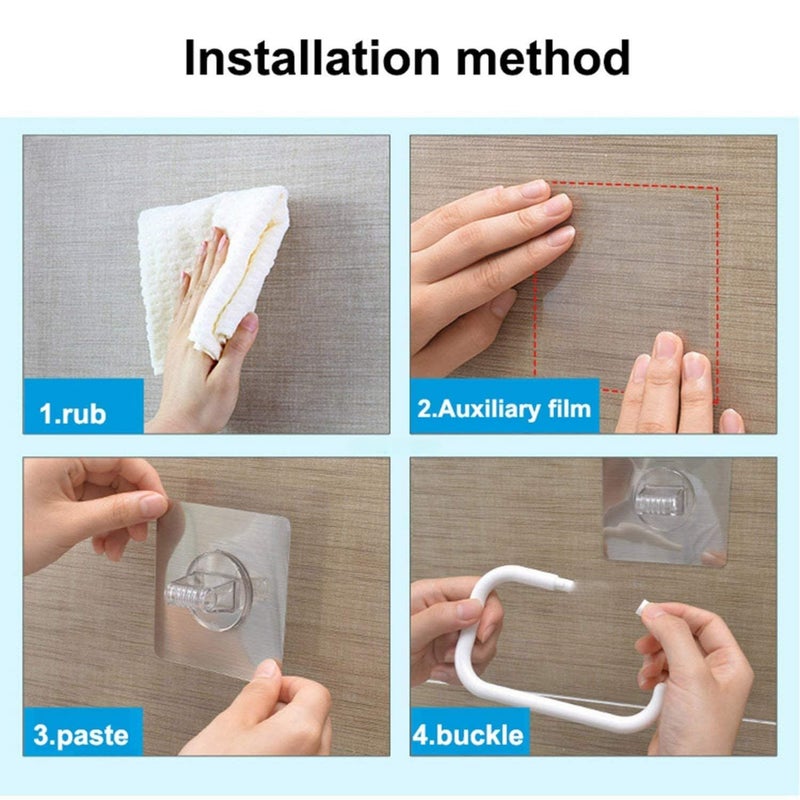 BESTZONE RETAIL MALL BESTZONE RETAIL MALL Plastic Wall Mounted Self Adhesive Toothbrush Holder ToothpasteShaverRazor Make Up Brush Holder with SelfAdhesive Square Plastic Towel Hanging Ring for Bathroom and Kitchen - Image 5