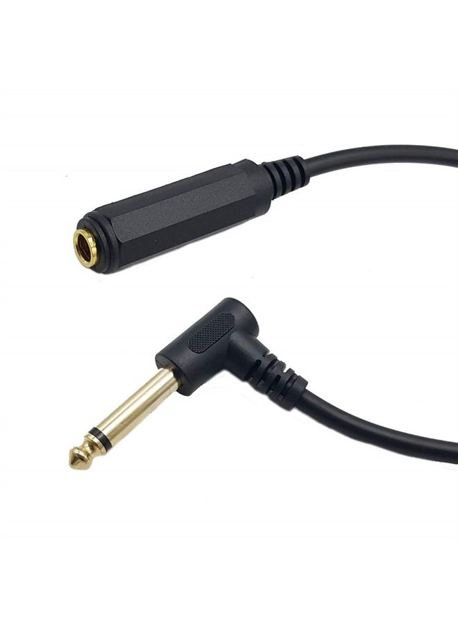 Seadream - Right Angle Guitar Extension Cord;Seadream 2Pack 6.35mm Right Angled Male to Female Extension Cable,50CM Mono 1/4 Inch Female to Right Angle Male Audio Extension Cables - Image 1