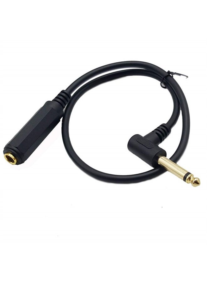 Seadream - Right Angle Guitar Extension Cord;Seadream 2Pack 6.35mm Right Angled Male to Female Extension Cable,50CM Mono 1/4 Inch Female to Right Angle Male Audio Extension Cables - Image 1