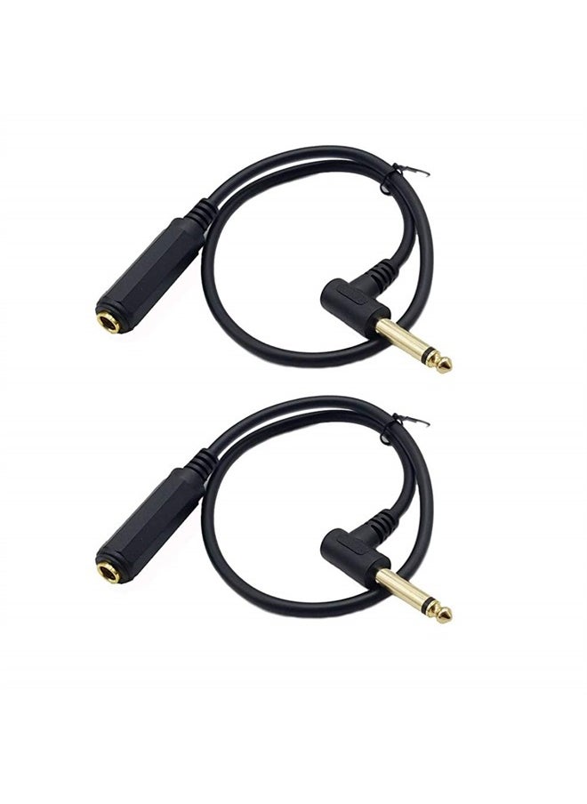 Seadream - Right Angle Guitar Extension Cord;Seadream 2Pack 6.35mm Right Angled Male to Female Extension Cable,50CM Mono 1/4 Inch Female to Right Angle Male Audio Extension Cables - Image 1