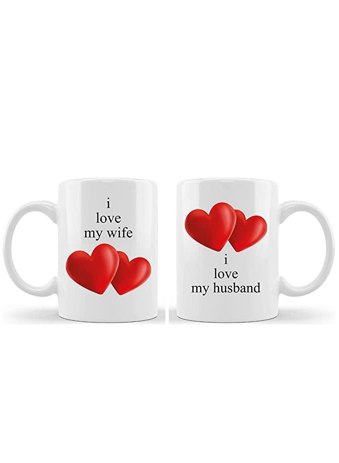 PRINTSHOP4ME Happy Anniversary Couple Mug Gifts - Best Anniversary MUG - Wedding Anniversary Mug - Anniversary Couple Mug- COFFEE MUG - Set of 2 Pcs (Design 5)  - Image 1
