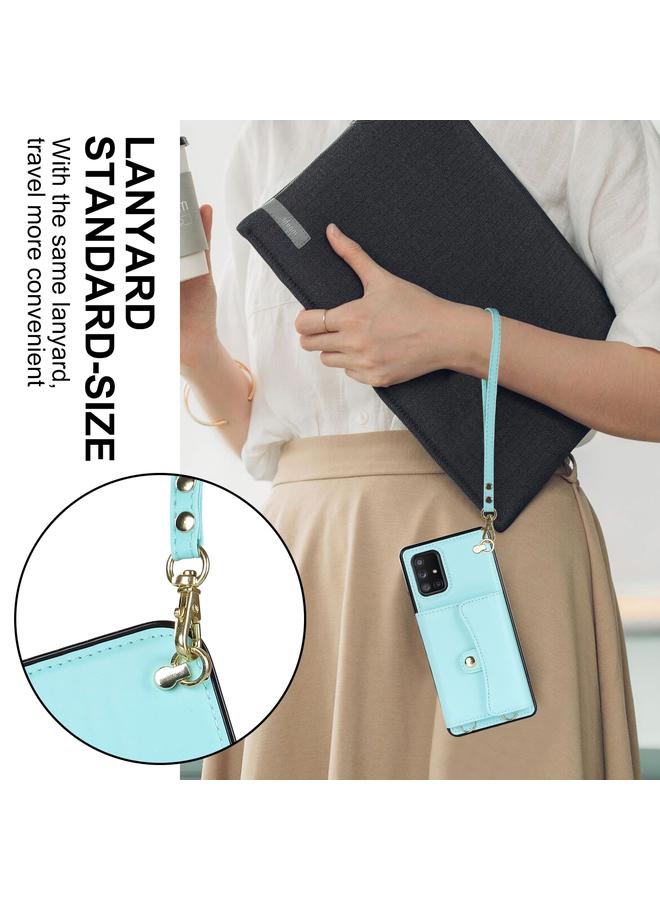 S-TOP Case For Samsung Galaxy A51 5G RFID Card Slot Leather Phone Case with Long Lanyard - Image 4