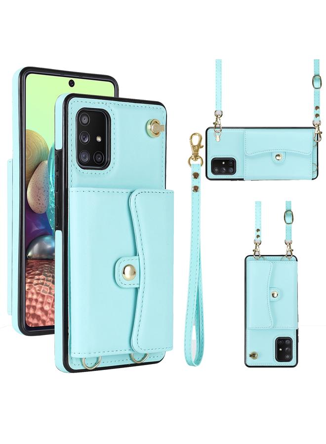 S-TOP Case For Samsung Galaxy A51 5G RFID Card Slot Leather Phone Case with Long Lanyard - Image 1