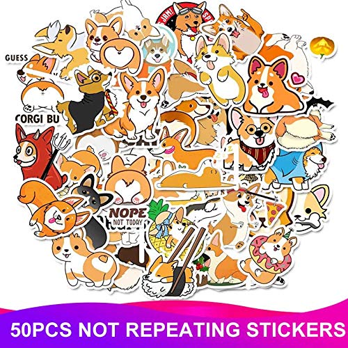iDream Corgi Dog Stickers (Set of 50) – Cute Vinyl Stickers for Laptops, Water Bottles, Phone Cases, Scrapbooking, and DIY Projects, Ideal for Corgi Enthusiasts - Image 2