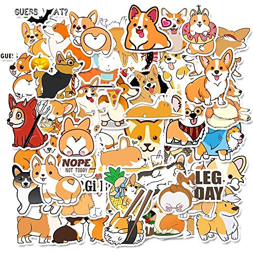 iDream Corgi Dog Stickers (Set of 50) – Cute Vinyl Stickers for Laptops, Water Bottles, Phone Cases, Scrapbooking, and DIY Projects, Ideal for Corgi Enthusiasts - Image 1