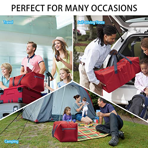 iFARADAY Foldable Duffel Bag 30" / 75L Lightweight with Water Rresistant for Travel-Red - Image 5