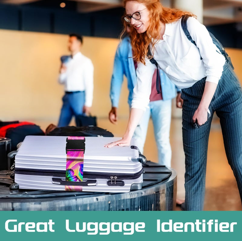 Slohif Luggage Straps for Suitcases Travel Belt Accessories Luggage Connector Identifiers Over Handle with Buckle Unique Nylon Adjustable Strap for Sleeping Bag Car Seat Butterfly (2 Pack) - Image 4