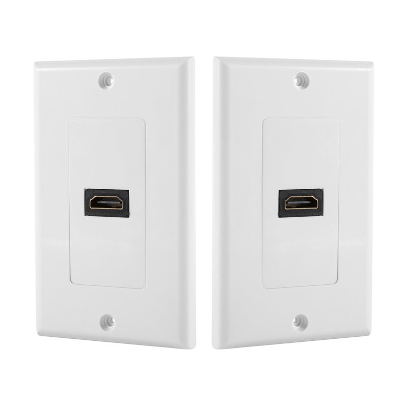 1 Port Gold Plated HDMI with Ethernet Wall Plate Face Cover for Home Theater DVD White - Image 4