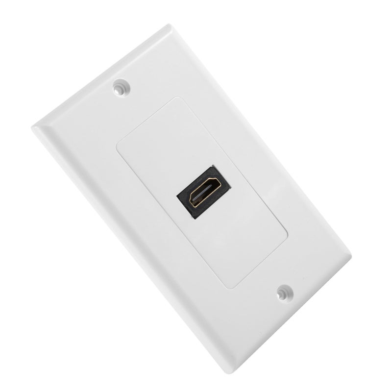 1 Port Gold Plated HDMI with Ethernet Wall Plate Face Cover for Home Theater DVD White - Image 3