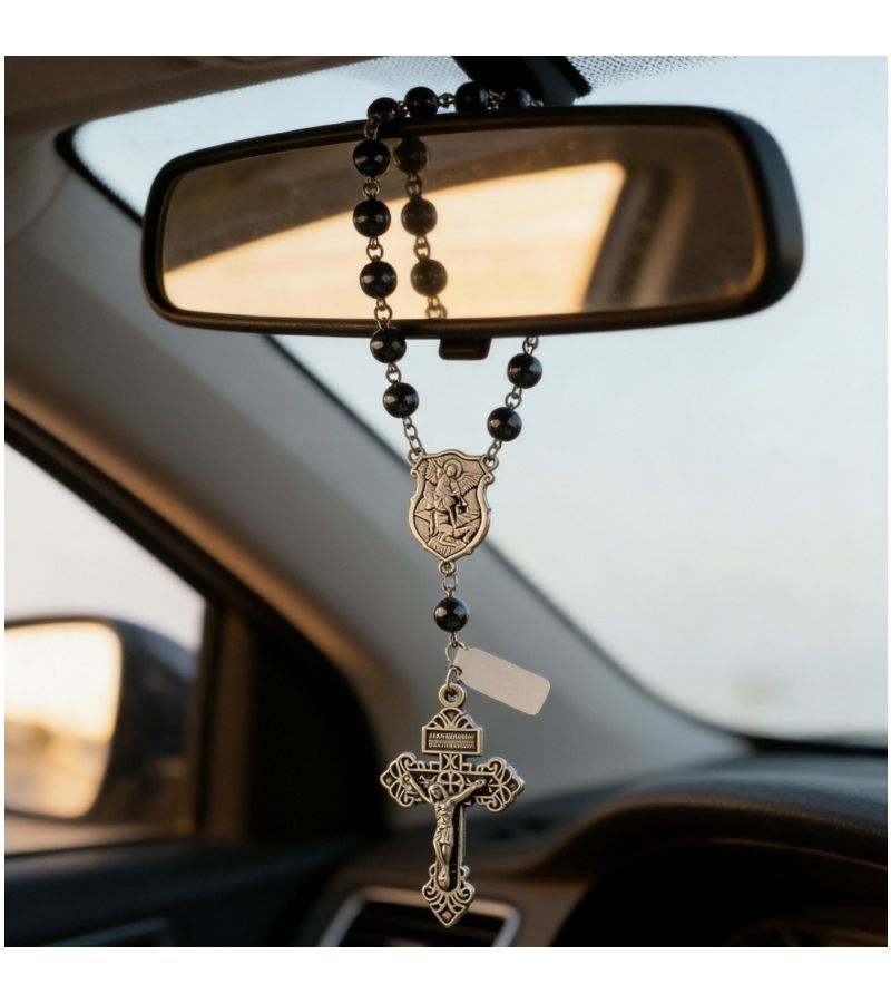 New Cool Chic Cross Car Rearview Mirror Ornament 1pc Stylish Car Interior Decoration Durable Material Perfect Holiday Gift Gear Shift Pendant - Image 3