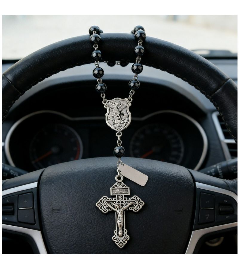 New Cool Chic Cross Car Rearview Mirror Ornament 1pc Stylish Car Interior Decoration Durable Material Perfect Holiday Gift Gear Shift Pendant - Image 2