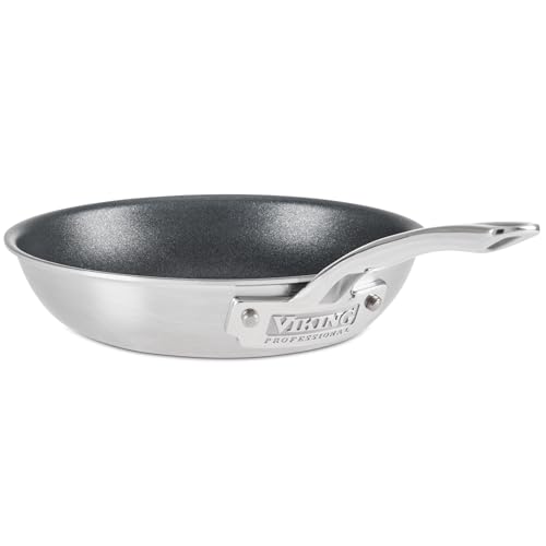Viking 5-Ply Non Stick Frying Pan, 8 Inch Stainless Steel Nonstick Fry Pan, 5 Liters, Satin FInish - Image 1