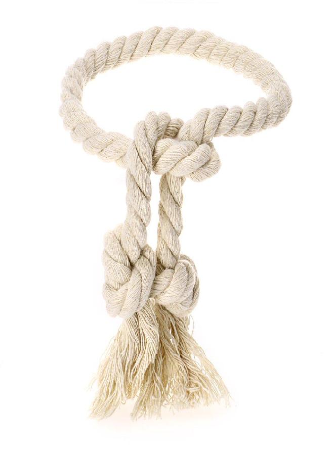 BTSKY 2 Pieces Natural Cotton Curtain Rope Tiebacks-Handmade Curtain Decorative Holdbacks Rural Style Drapery Tieback (Beige') - Image 2