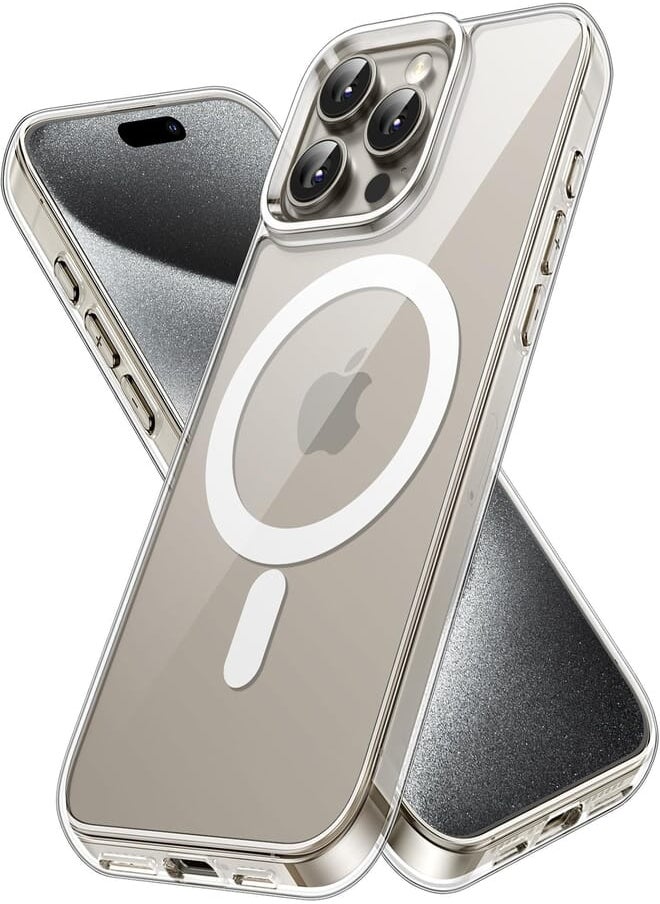 Jetech - JETech Magnetic Case for iPhone 15 Pro Max 6.7-Inch Compatible with MagSafe Wireless Charging, Shockproof Phone Bumper Cover, Anti-Scratch Clear Back (Clear) - Image 1